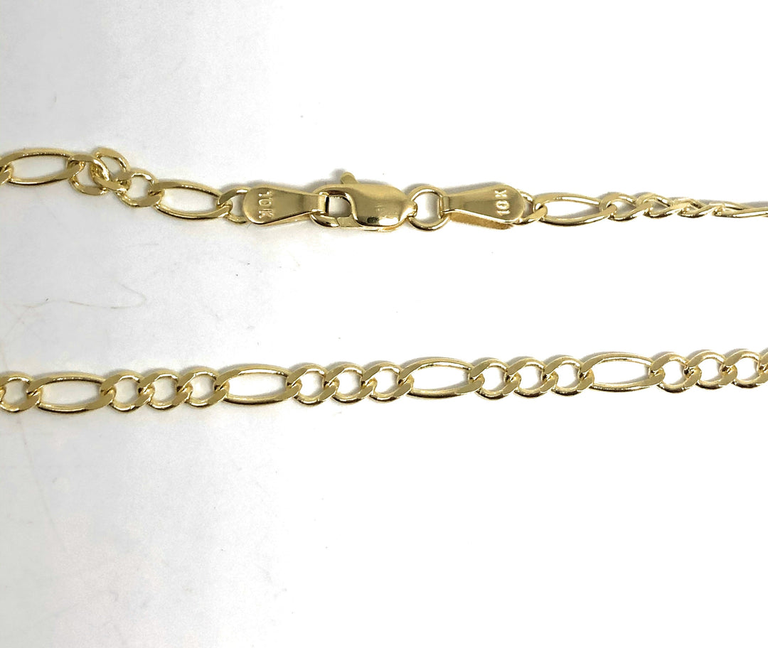 14k Solid Gold Figaro Chain 16-24 inches 2.5mm (FULL SOLID STYLE