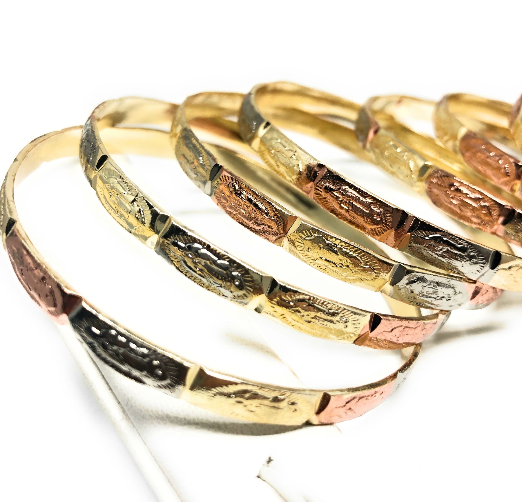 14K Gold Filled Hammered Stack of Bangles Bracelet Gold Bangles  ISABELLA   MAX JEWELRY