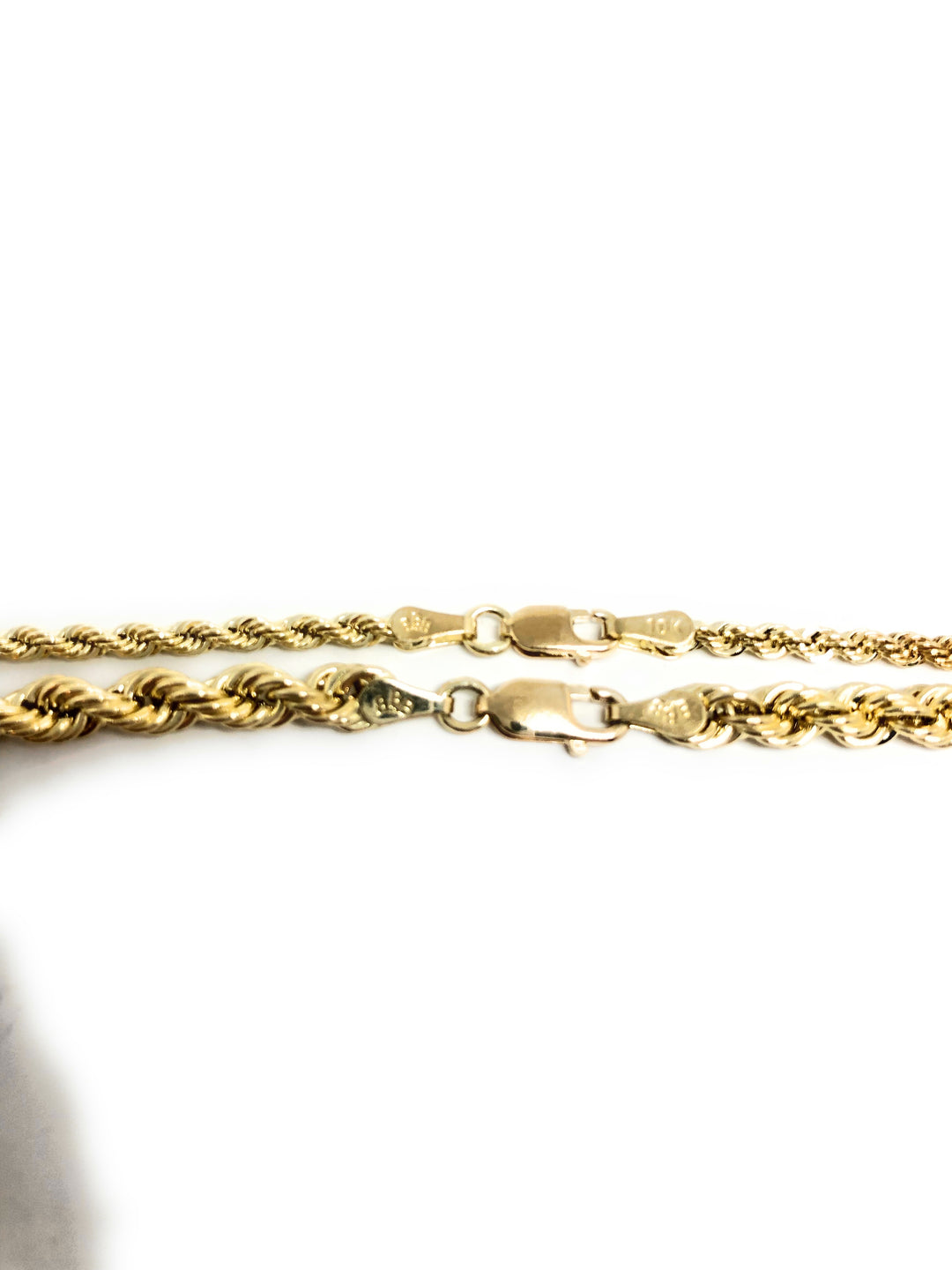 10k Solid Gold Yellow Rope Chain 24 - 26 inch | 4mm - 5mm width