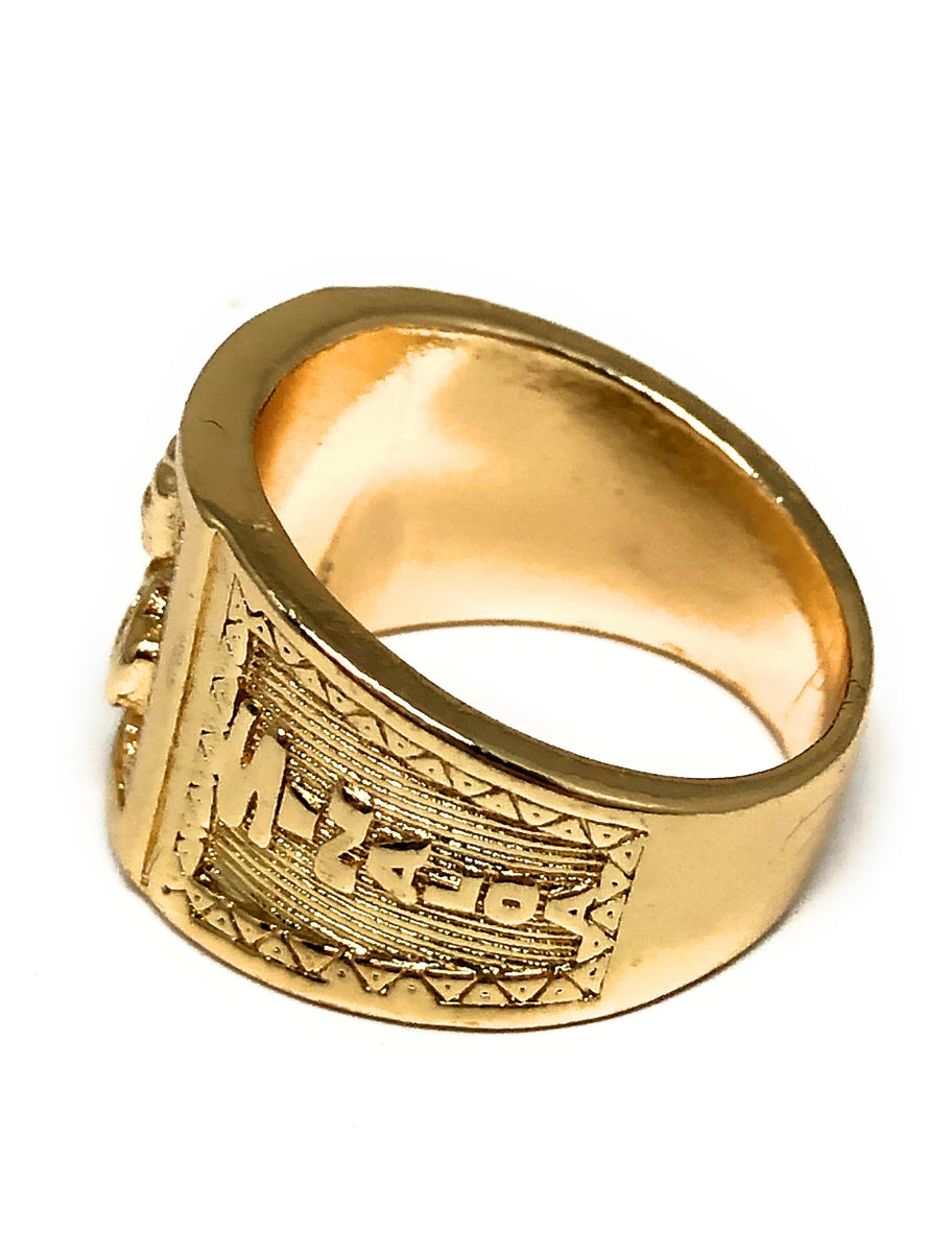 Men S Gold Plated Jesus Malverde Sinaloa Ring Anillo Fran Co