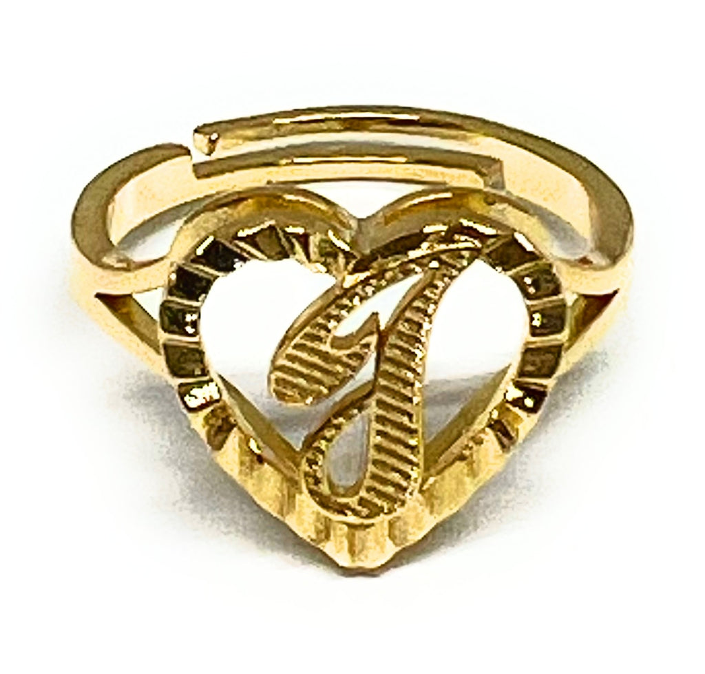 14k Yellow Gold Initial Letter R Friendship Adjustable Bracelet, 9.25