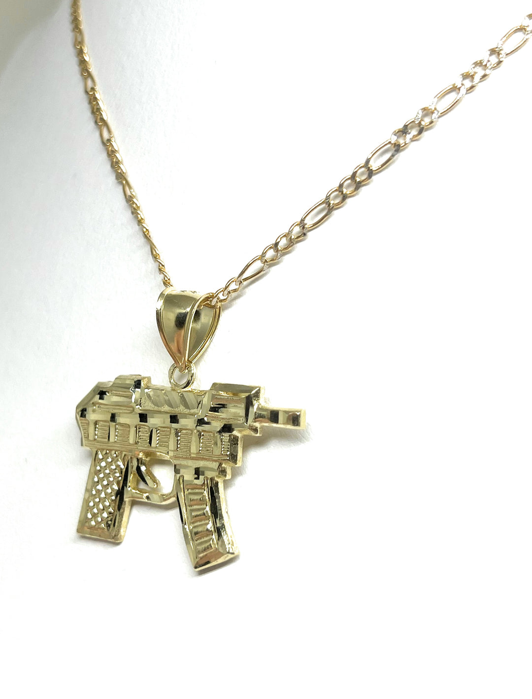 10k Solid Gold Yellow Machine Gun UZI Pendant Necklace – Fran & Co