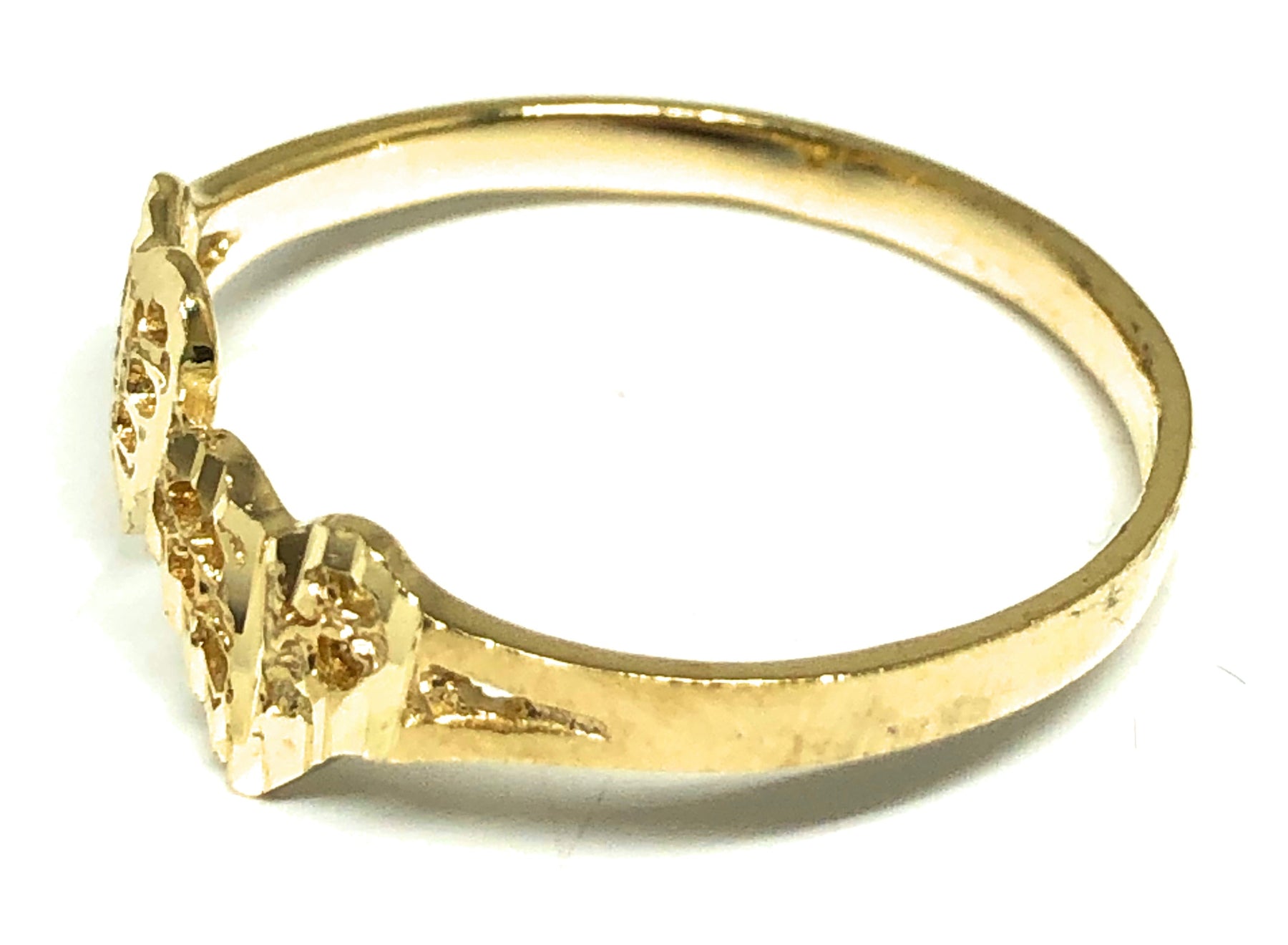 Double Band Heart Ring, Gold plated