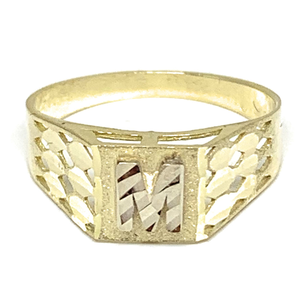 10k Solid Gold Yellow Gold Block CUSTOMIZED Initial Ring (SM