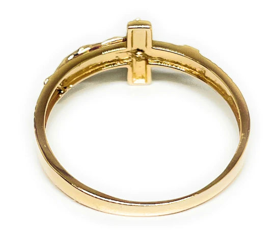 14K Gold Plated Ring　11号 Cross MOLICACI 14K Gold Cross Ring for Men 10K/14K/18K Real Gold