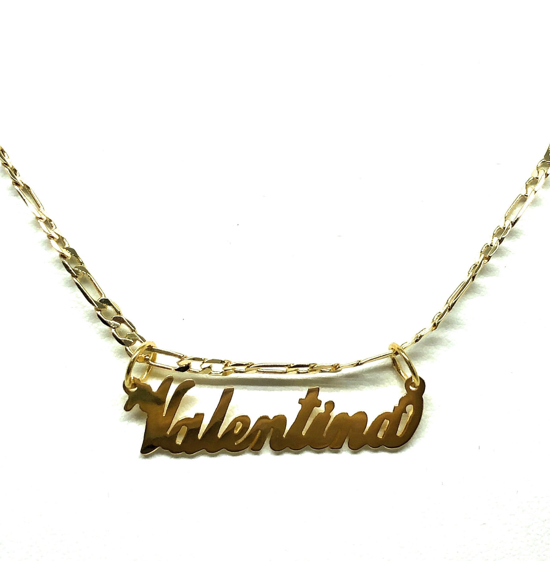 Gold Plated Silver CUSTOMIZED CURSIVE Nameplate Necklace With Chain ...