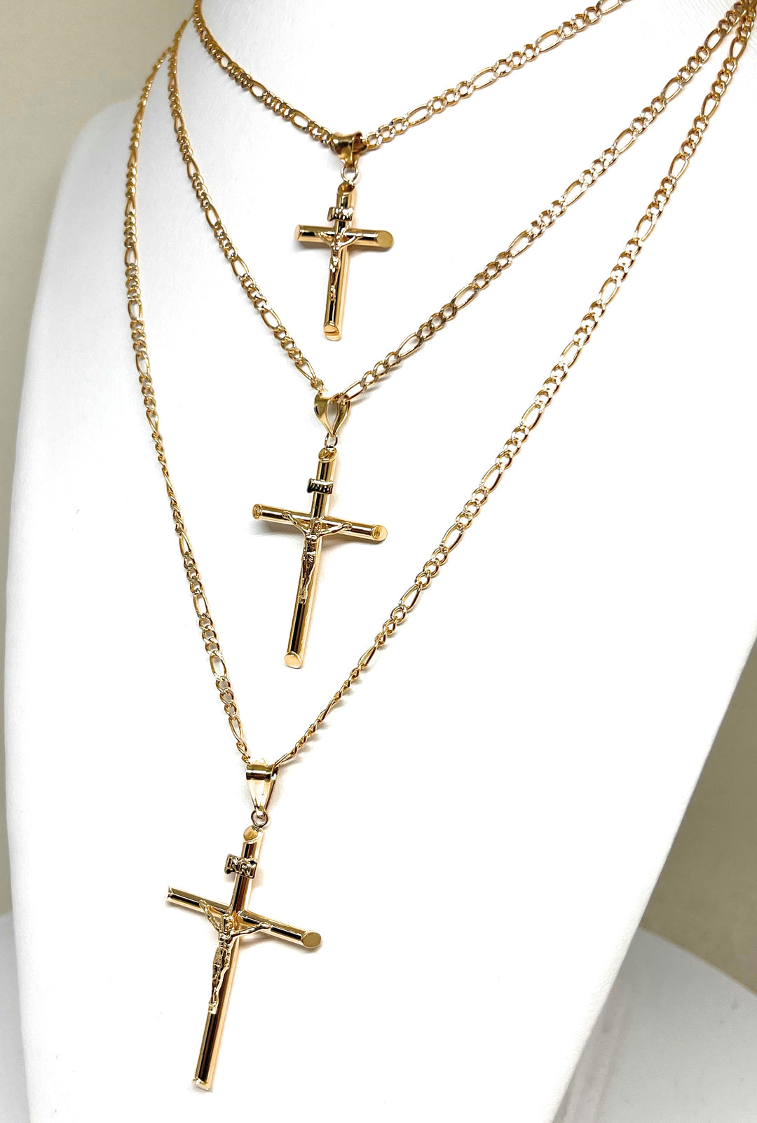 10k Solid Gold Yellow Classic Jesus Cross Crucifix Pendant