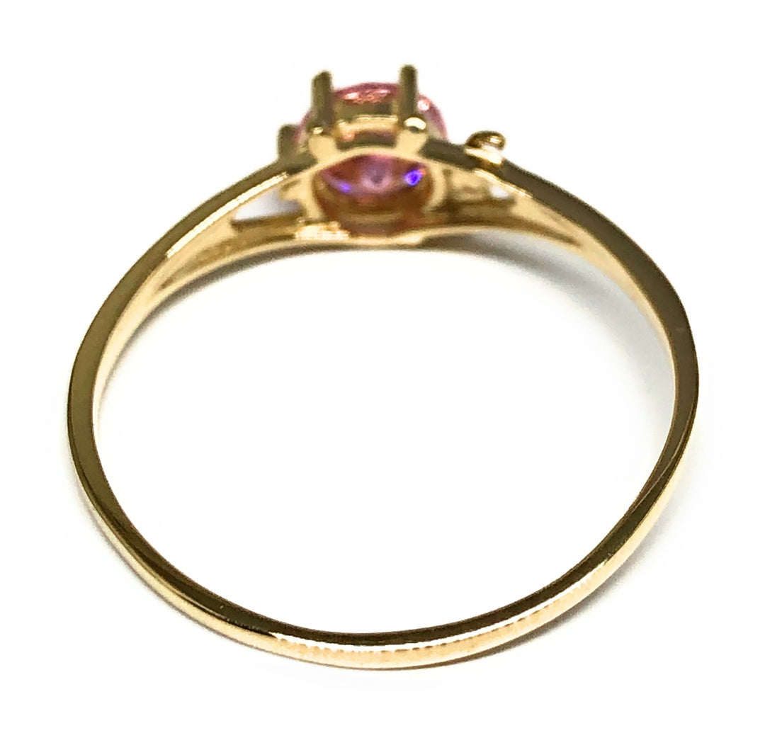10k Solid Gold Yellow Gold Pink CZ Ring (FC 110) – Fran & Co 