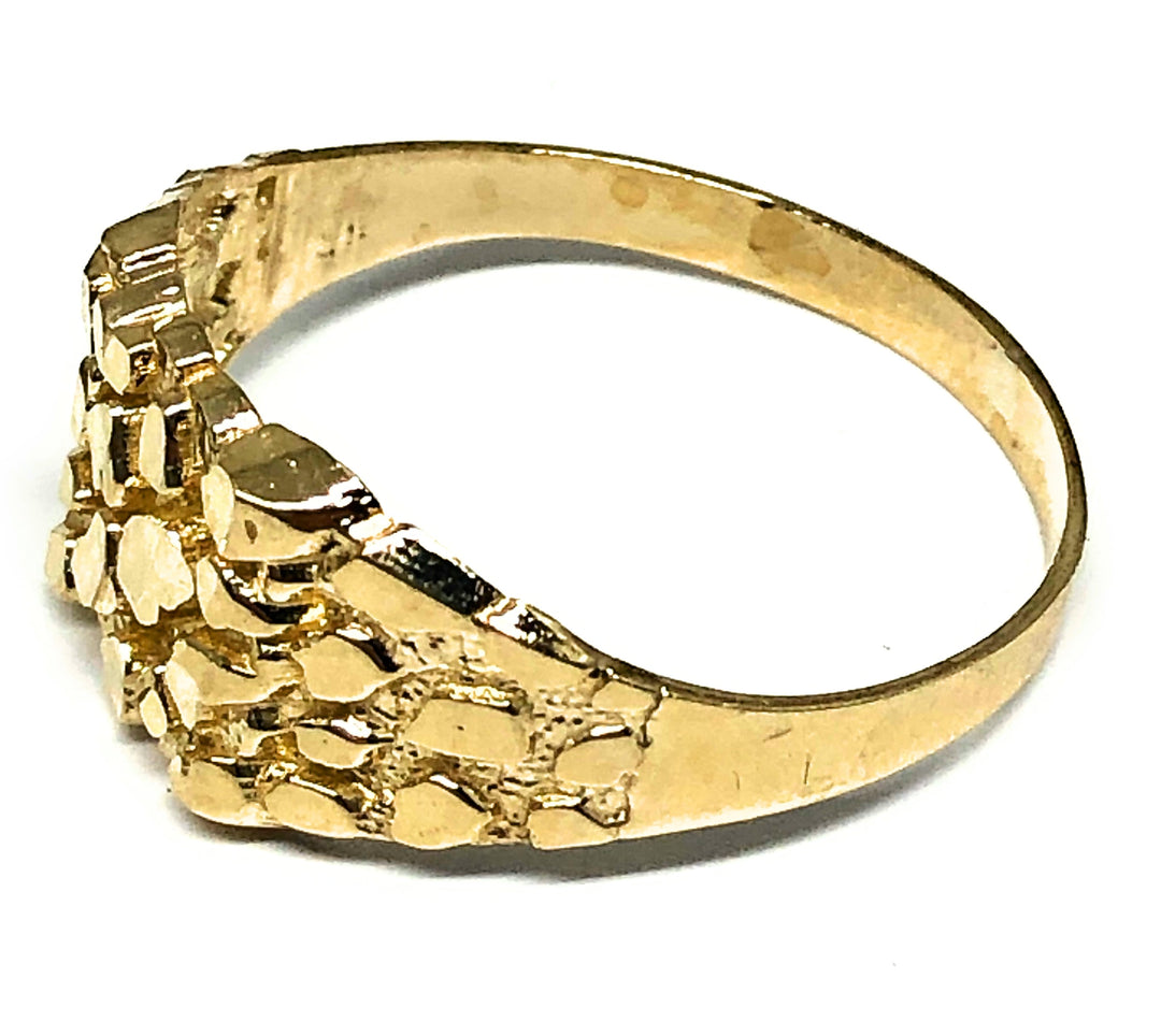 Men's 10K Gold Nugget Ring - The Knight Style - Textured Band - 6.25" - View #2