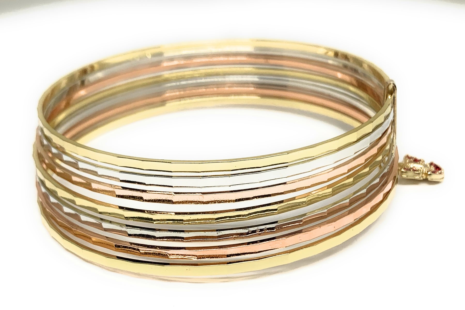 Buy Gold Plated Tri-color Semanario Bangle Bracelet Pulsera Semanario Tres  Colores Online in India - Etsy