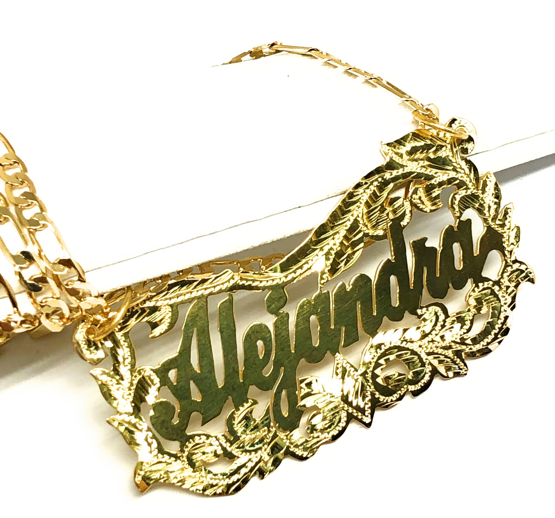 Gold Plated Silver CUSTOMIZED CURSIVE ELEGANT Nameplate Necklace With ...
