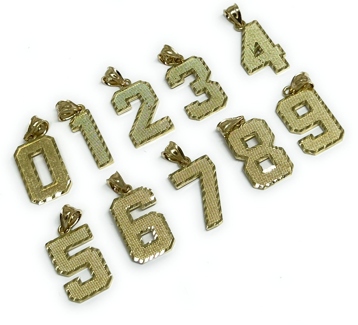 10k Solid Gold CUSTOMIZED NUMBER Pendant – Fran & Co. Jewelry Inc.