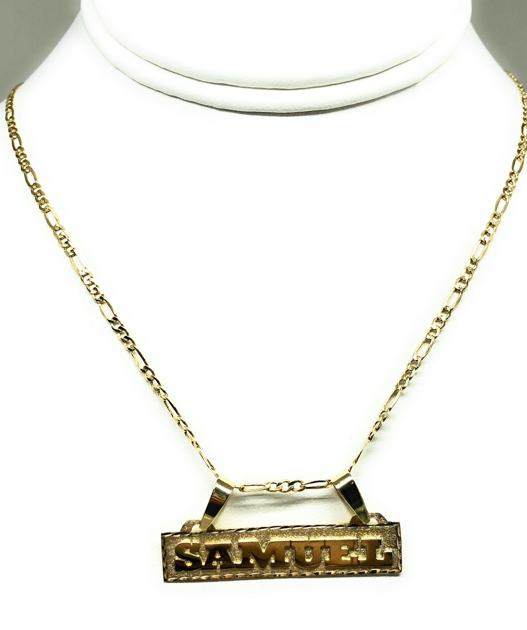 10k Solid Gold Yellow Custom Nameplate Pendant Necklace with Chain