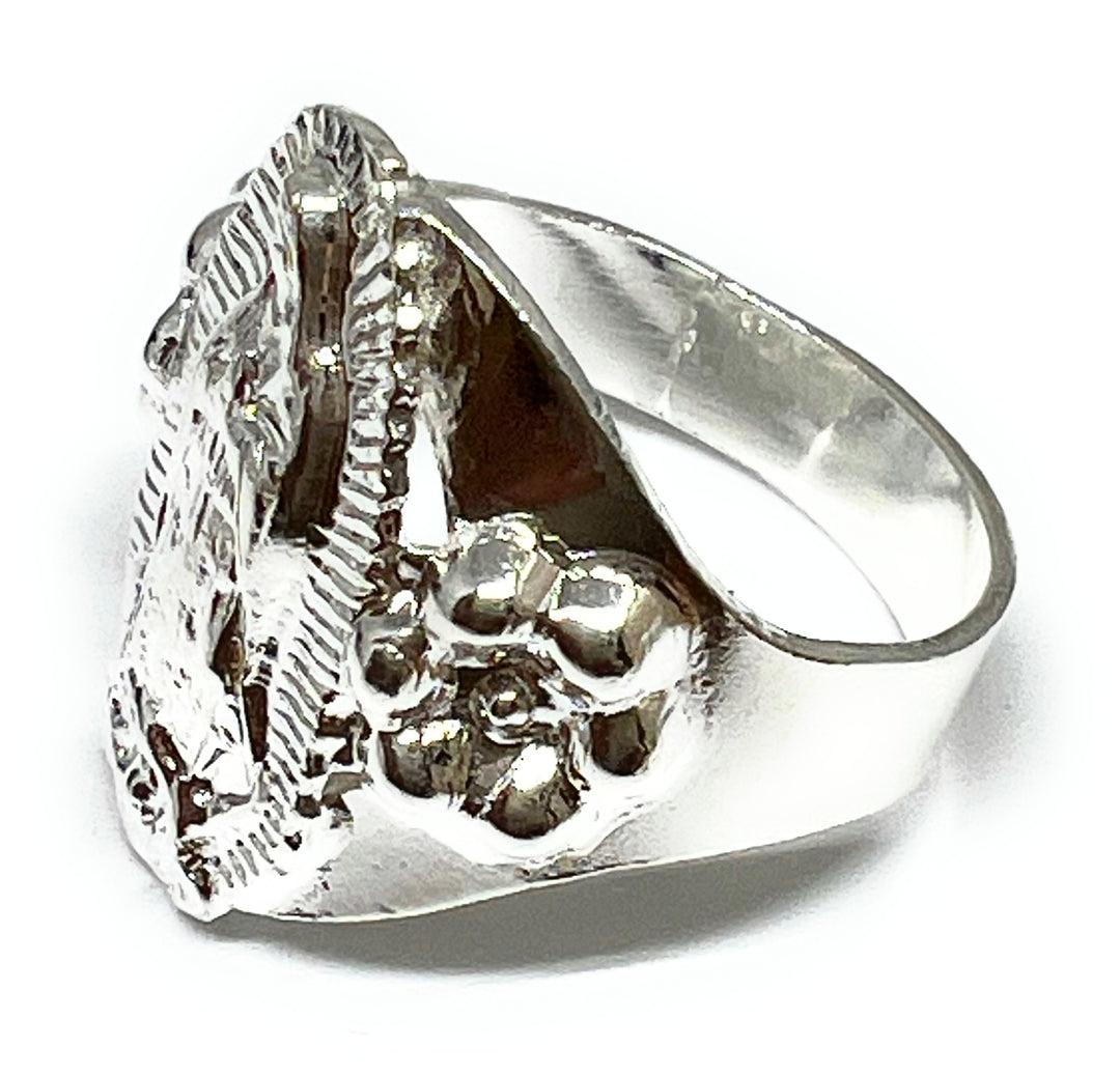 925 Silver Viirgin Mary Virrgen Guadalupe Flower Ring – Fran & Co