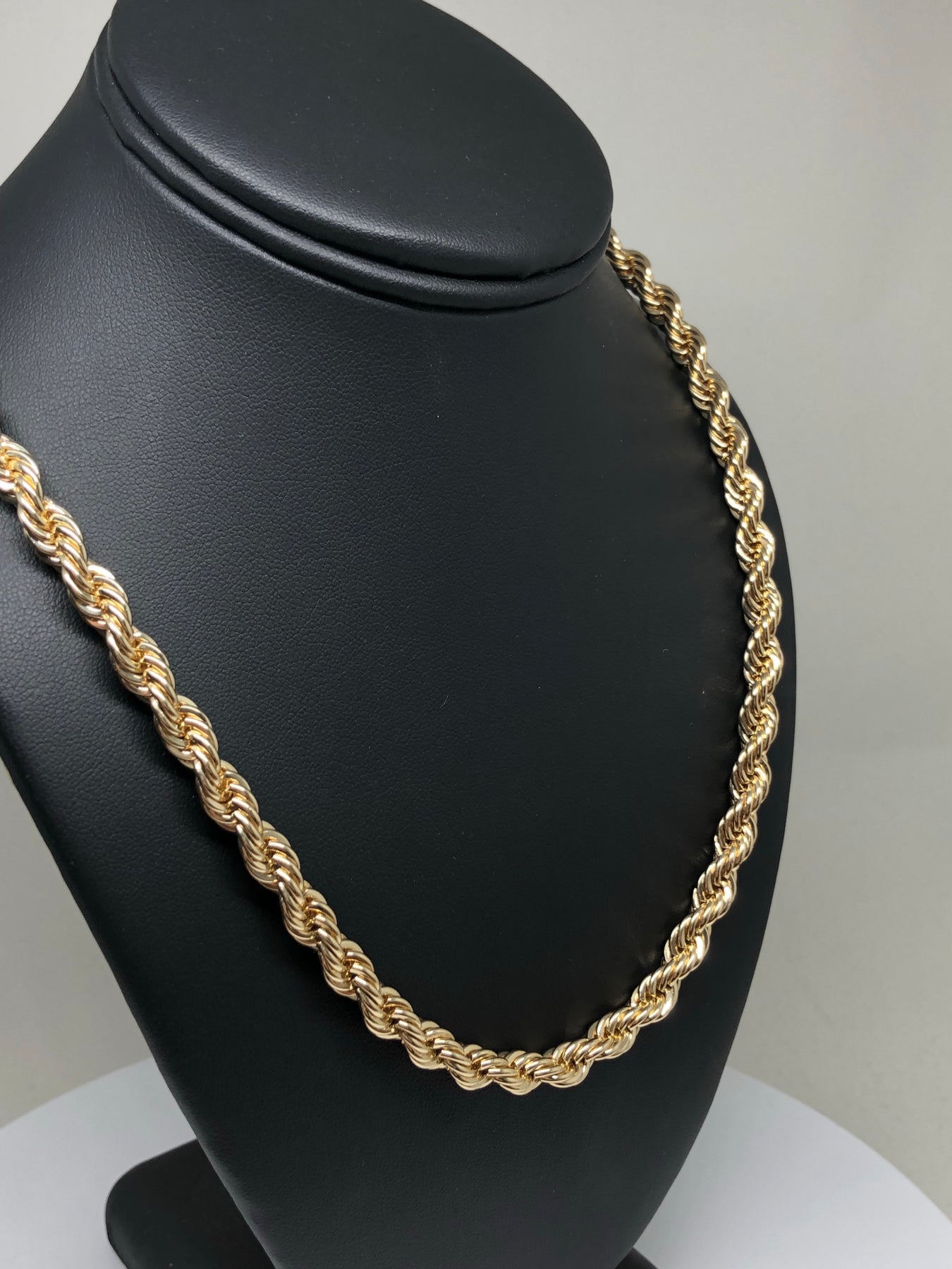 30 Inch Rope Chain Gold Men's Large Hip Hop 24-30 Inch Rope Chain Gold Plated 3.5-6mm Width ...