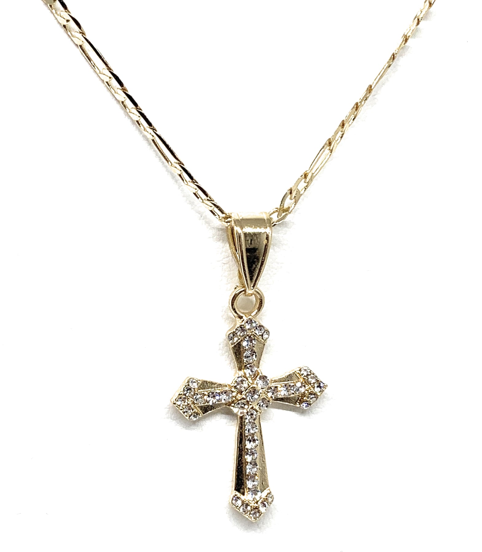 Gold plated cross necklace - The Grecian