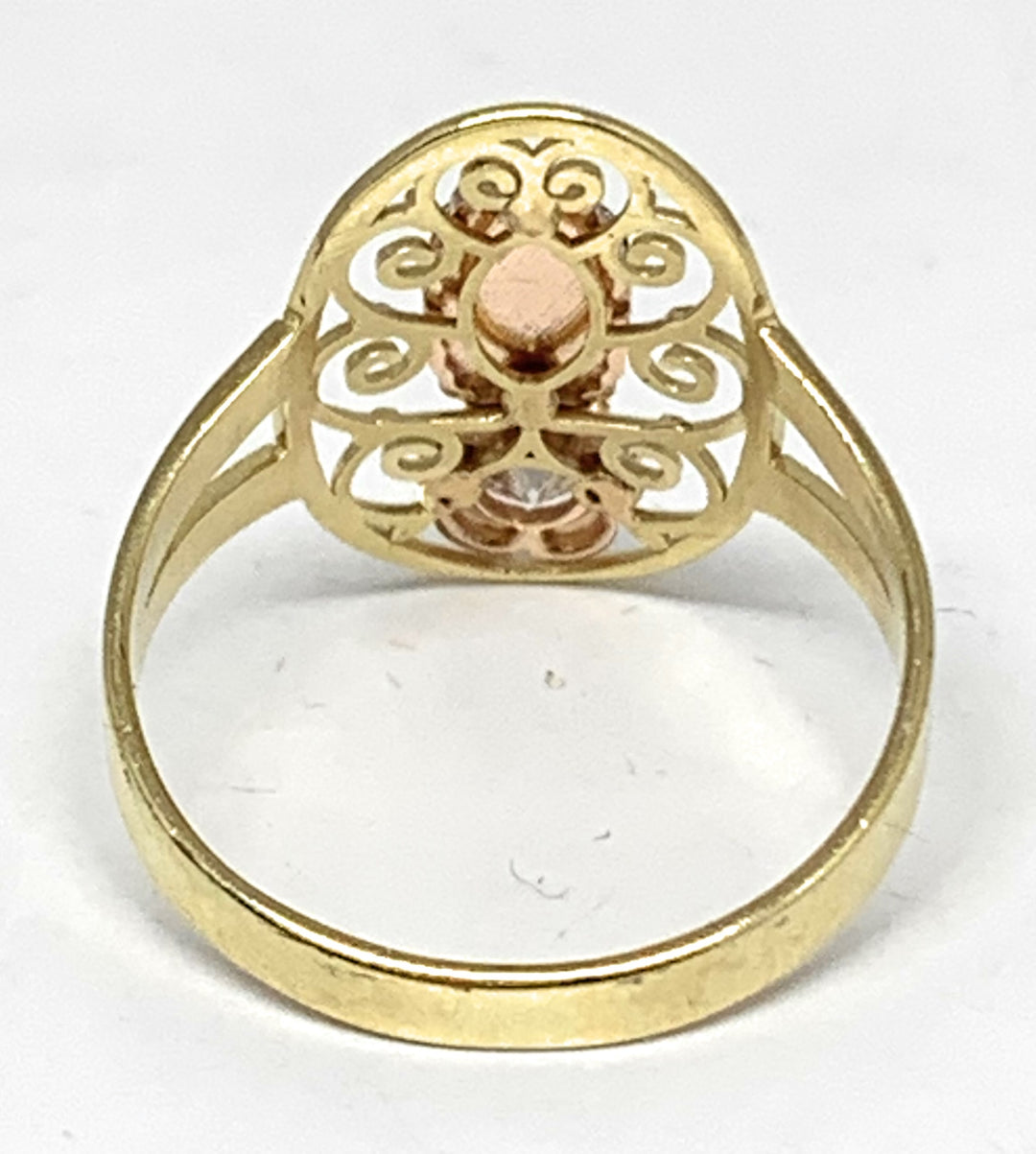 アクセサリー Maririn 10k Solid Gold Yellow Tri-Color Virrgin Mary CZ Filigran Flower