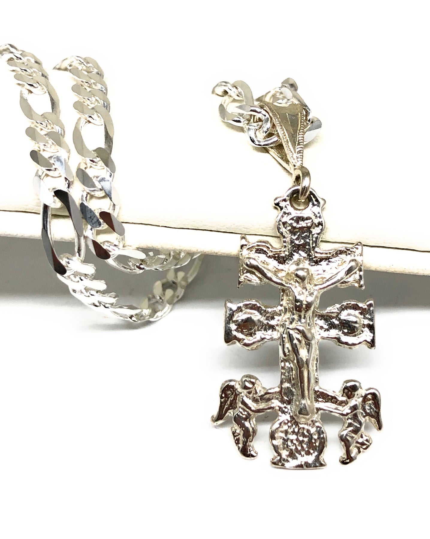 925 Plata collar del crucifijo de la cruz de Caravaca J – Fran & Co Jewelry