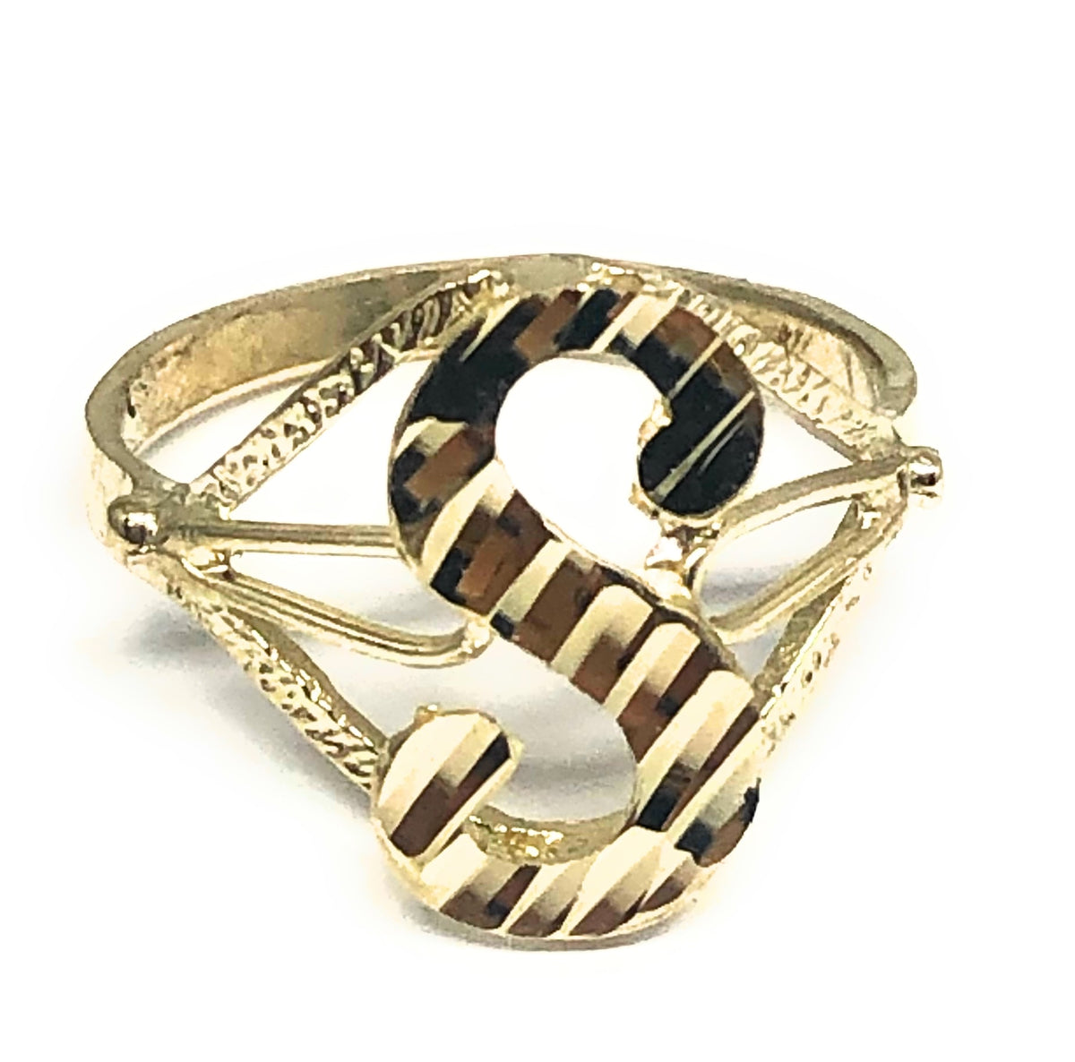 10k Solid Gold Yellow Cursive CUSTOMIZED Initial Ring (SM) – Fran & Co ...