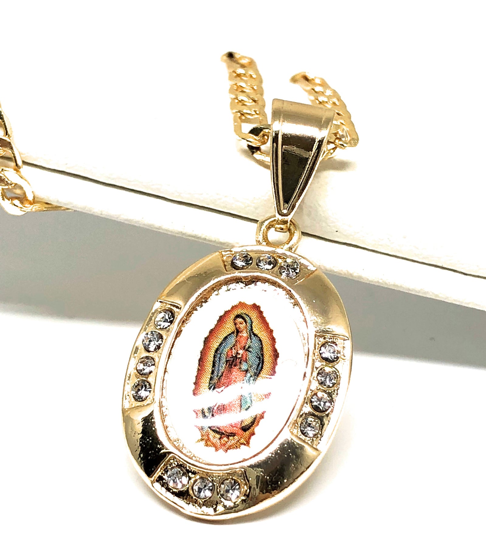 Anoi ir a buscar referencia Gold Plated Virgin Mary Pendant Necklace Virgen de Guadalupe Pendant – Fran  & Co Jewelry