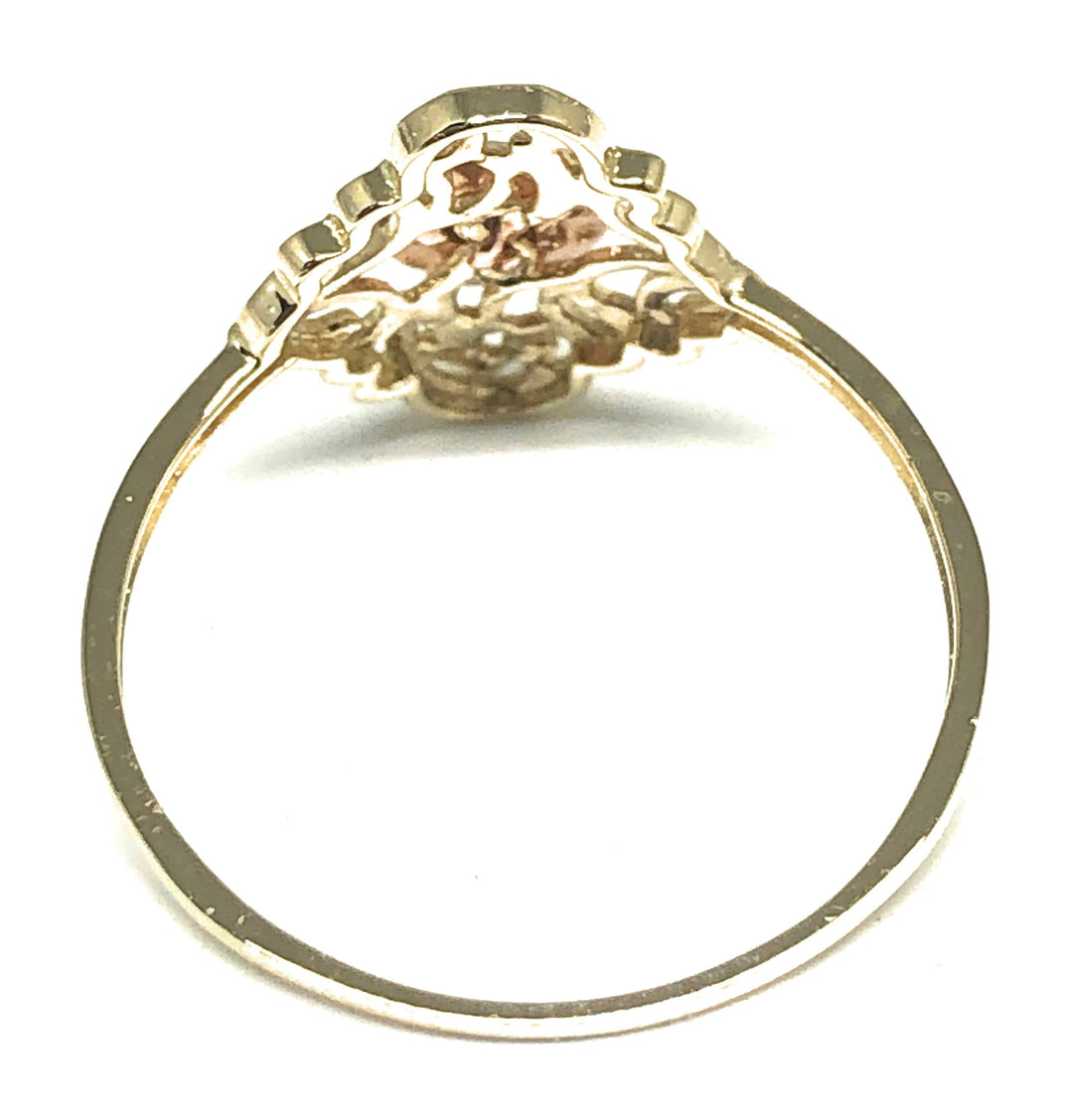 14k Solid Gold Yellow & Rose Gold Flower Ring (FC 196