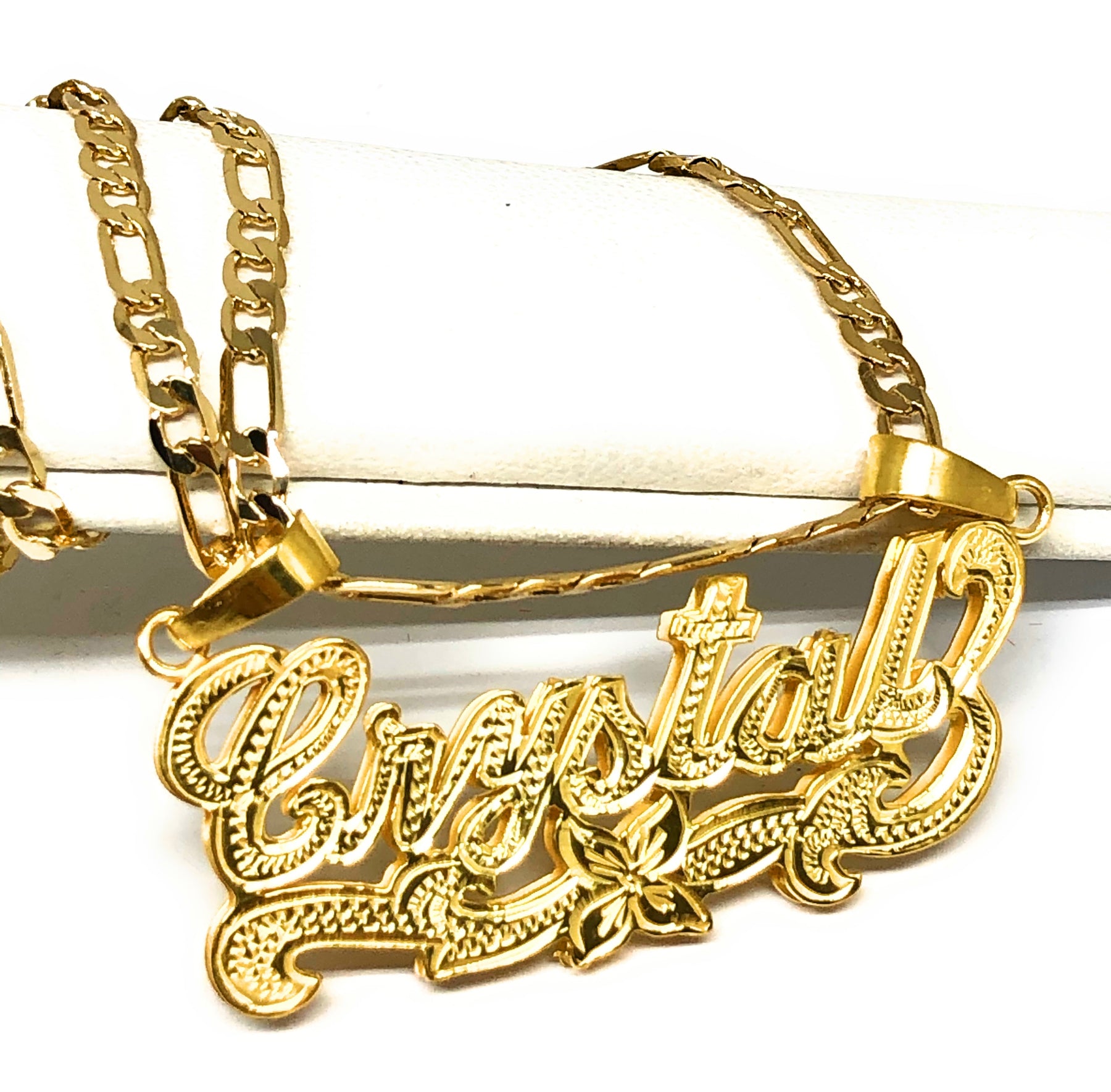 10k Solid Gold Name Necklace Gold Plated Silver CUSTOMIZED 3D