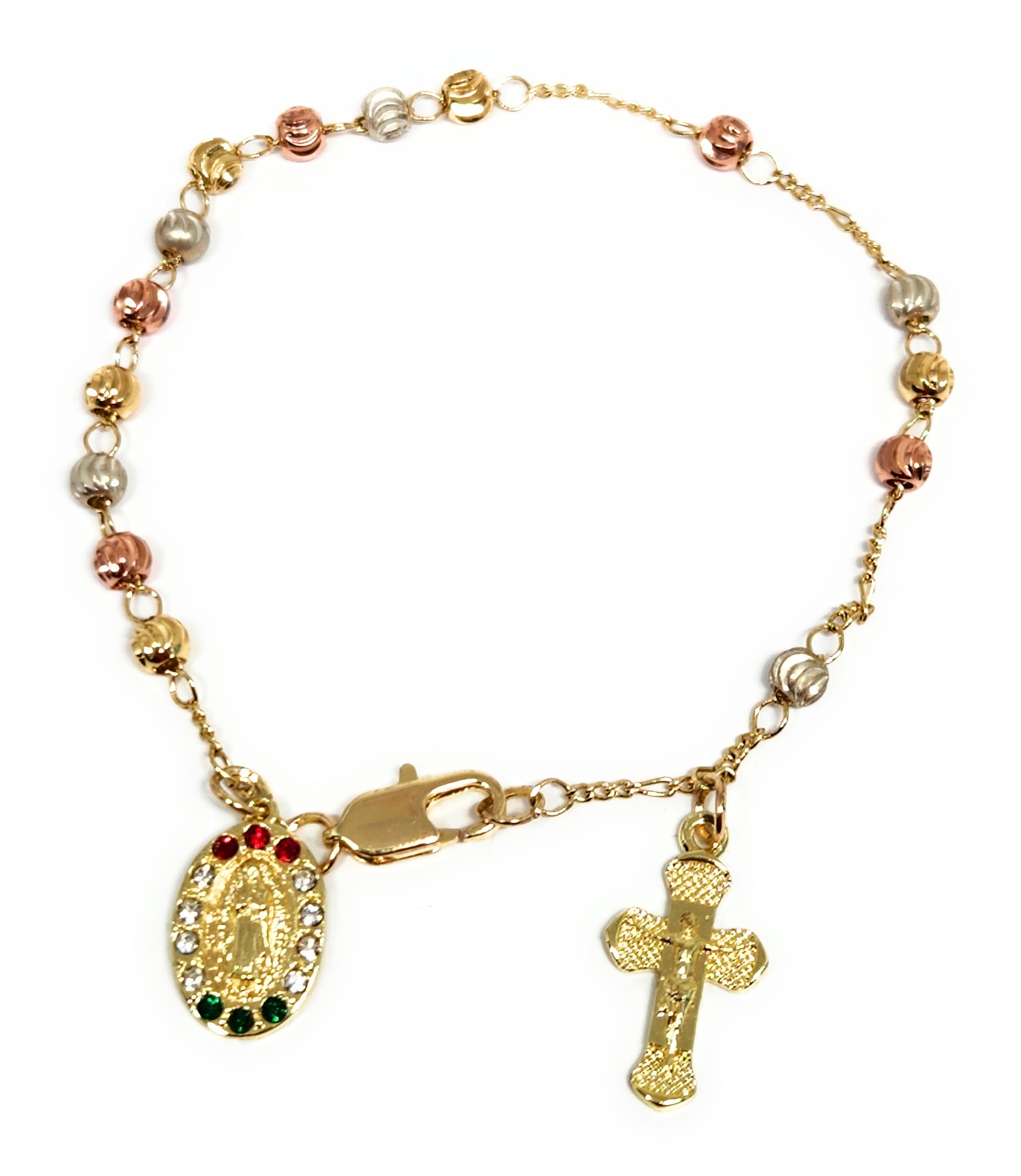 Gold Plated Virgin Mary Bracelet Virgen de Guadalupe Brazalete