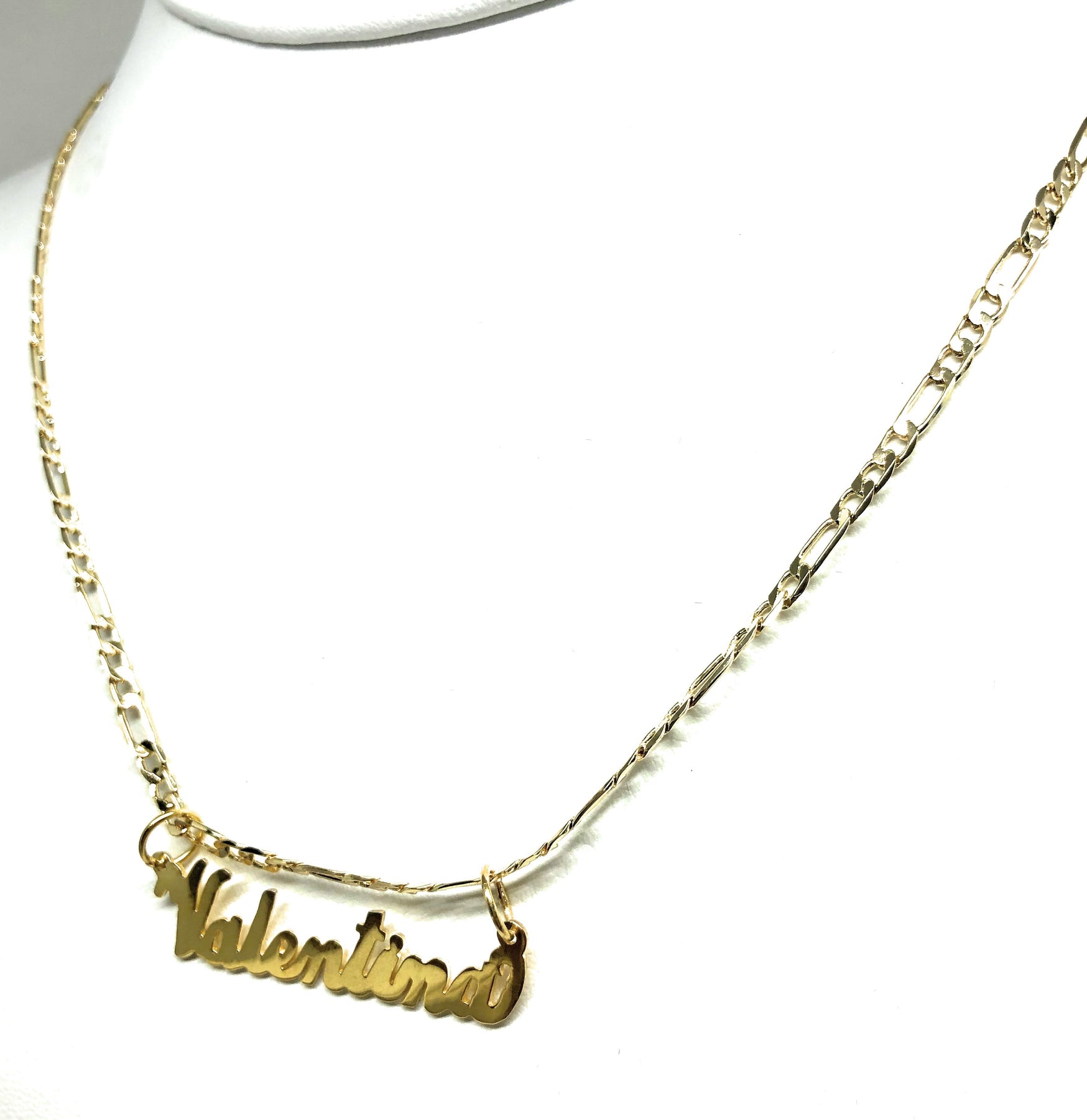 Gold Plated Silver CUSTOMIZED CURSIVE Nameplate Necklace With Chain ...
