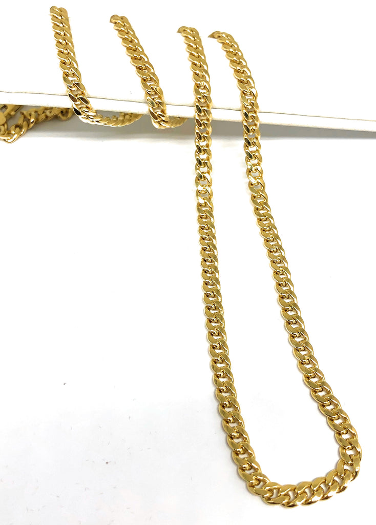 14k Solid Gold Yellow MIAMI Cuban Link Chain 18-24 inches 4.5mm