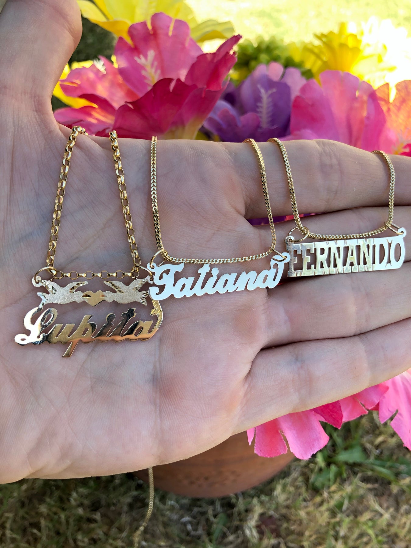 Personalized Necklace Name Plate Necklace Real Gold Nameplate