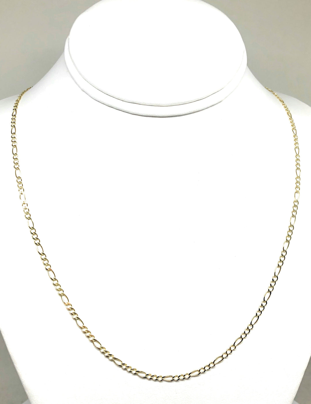 14k Solid Gold Figaro Chain 16-24 inches 2.5mm (FULL SOLID STYLE