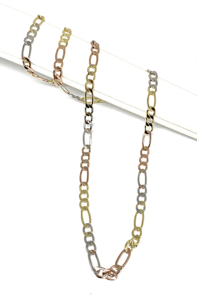 Gold Plated 26 Figaro Chain 7mm / Cadena Figaro 26 Oro Laminado 7mm –  Fran & Co Jewelry