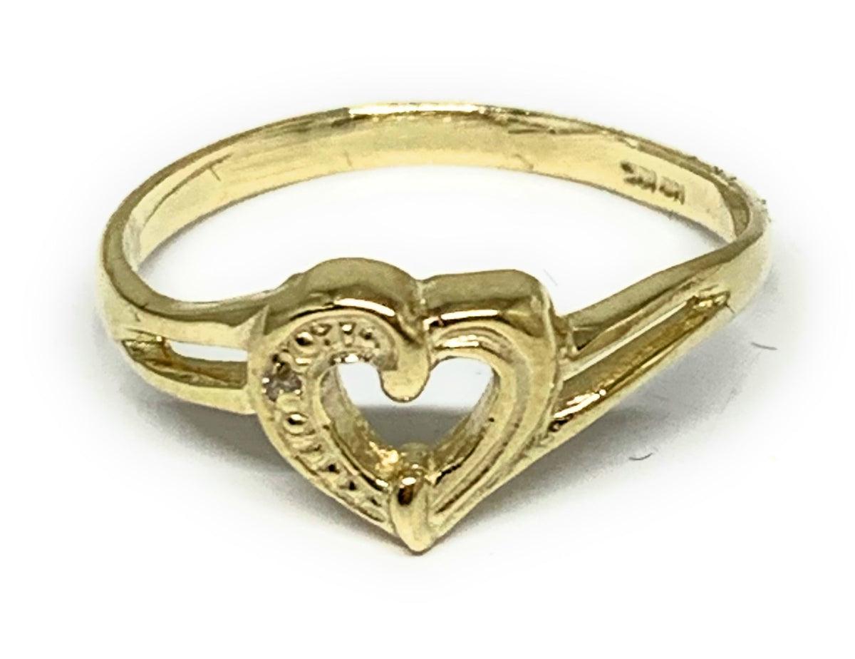 10k Solid Gold Yellow Gold Heart Ring – Fran & Co. Jewelry Inc